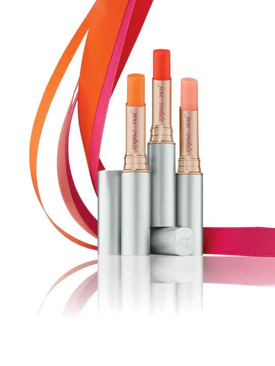 17710 Forever Peach 17711 Forever Red 17705 Forever Pink Just Kissed Lip and Cheek Stain Group with Ribbons2 CMYK HR 541x720 72 RGB