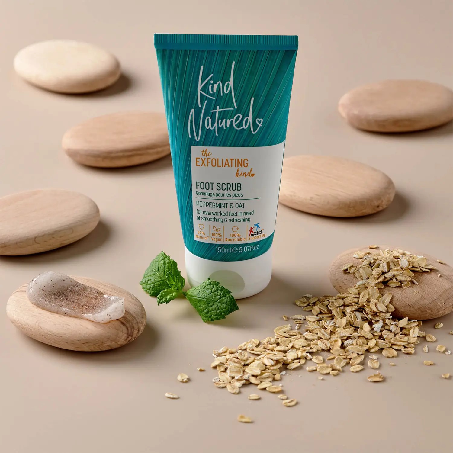 Kind Natured Peppermint Oat Exfoliating Foot Scrub 