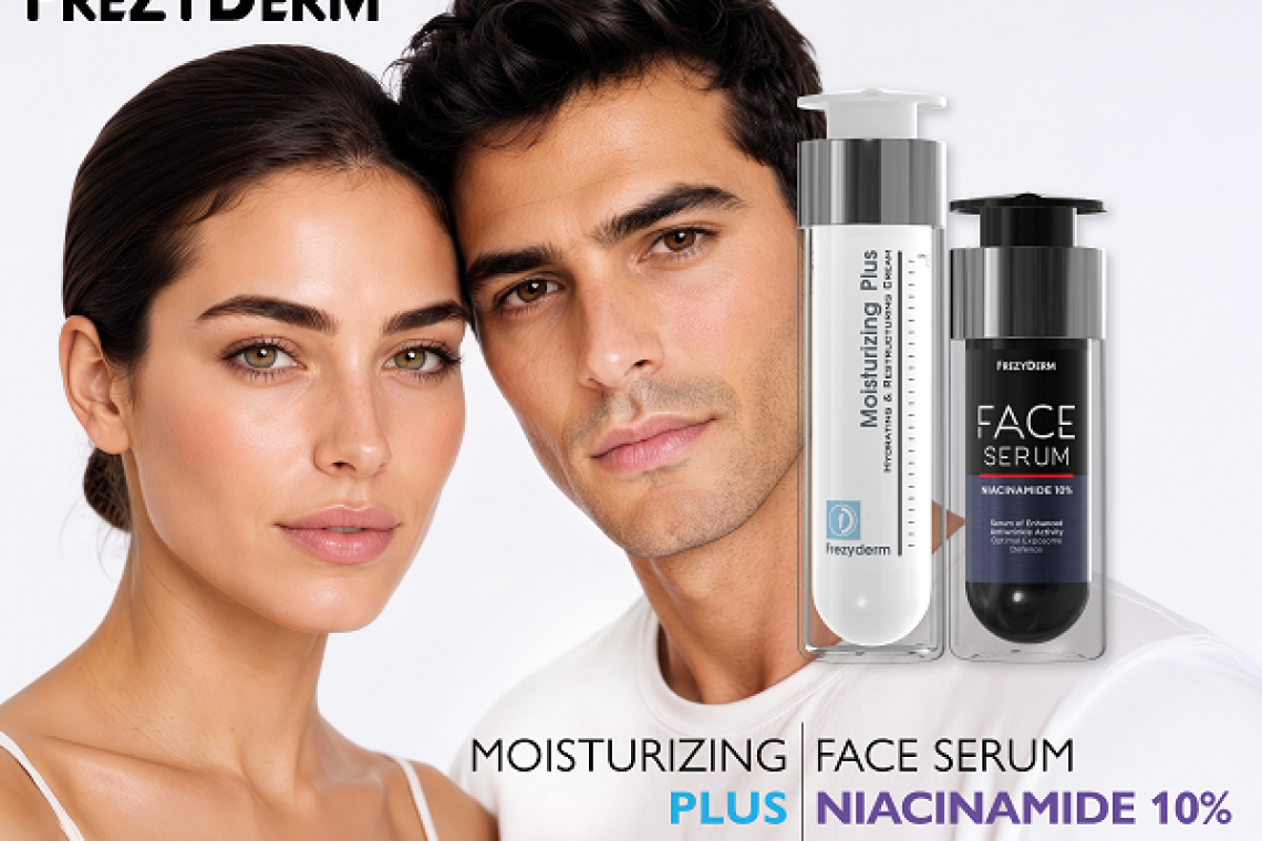 Face Serum Niacinamide 10% &amp; Moisturizing Plus Cream: Ο συνδυασμός για κηλίδες, ρυτίδες και ενυδάτωση μετά το καλοκαίρι