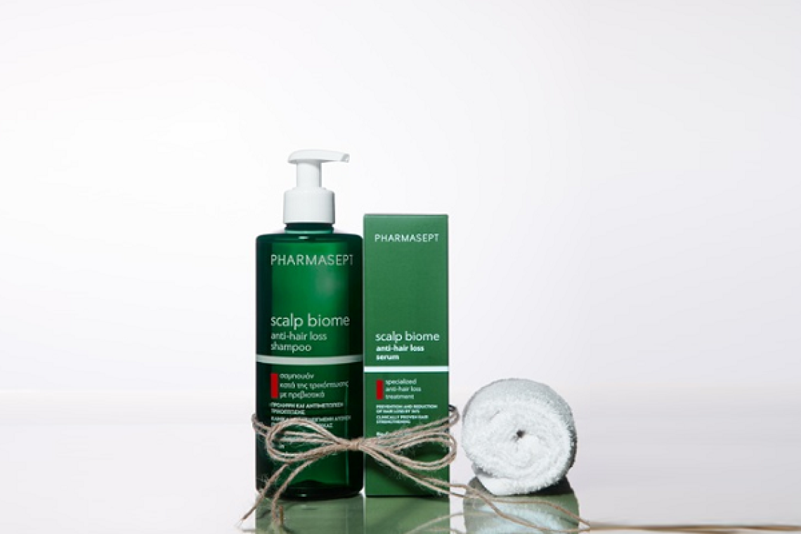 Pharmasept Scalp Biome Anti-Hair Loss Shampoo &amp; Serum, η φροντίδα κατά της τριχόπτωσης ξεκινά από το τριχωτό